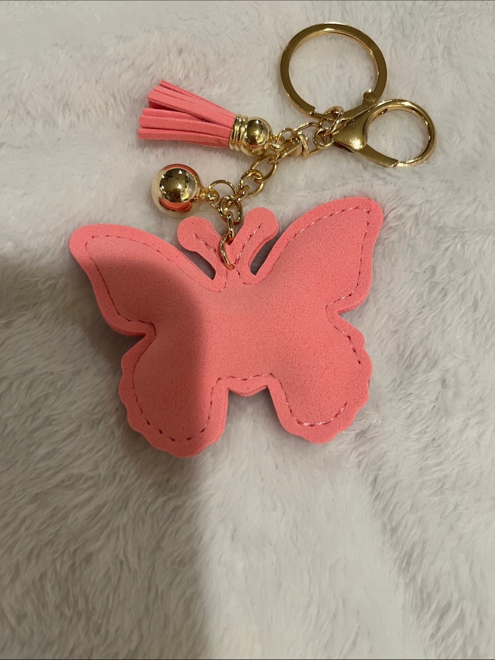 Glitter Butterfly Tassel Bag Charm/Keychain - Picture 3 of 5